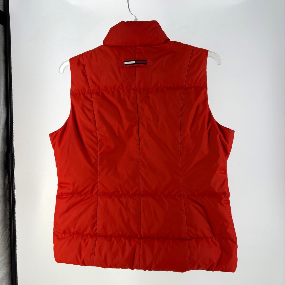 Tommy Hilfiger Womens Red Puffer Vest Full Zip Quilted Stand Collar Large - Picture 3 of 12